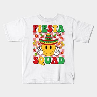 Cinco de Mayo, Fiesta Squad, Retro Smiley Mexican, Sombrero Kids T-Shirt